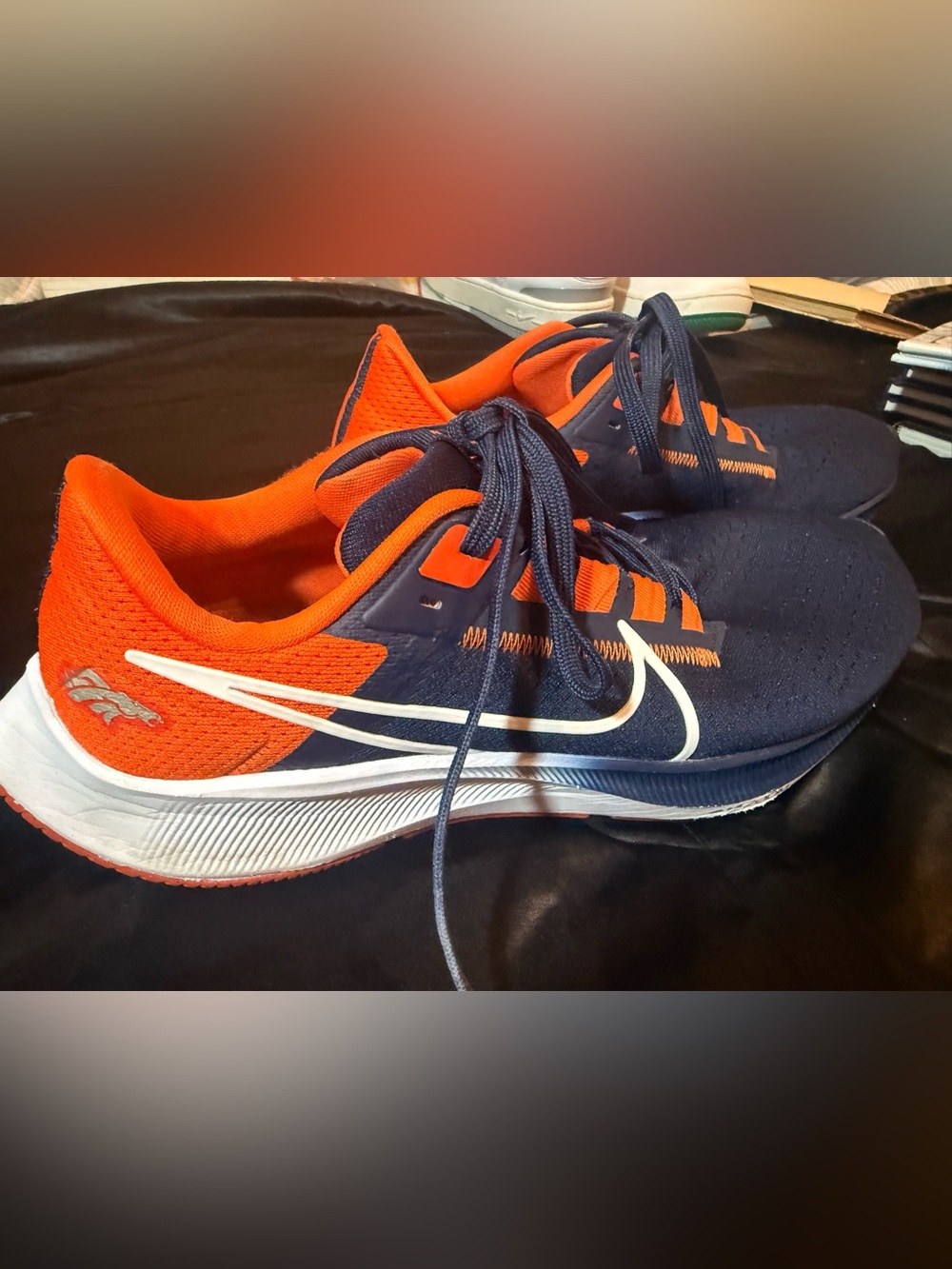 Denver Broncos Nike Air Athletic Sneakers with White Swoosh